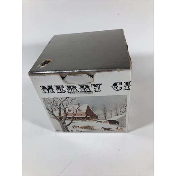 Currier and Ives Winter In The Country Christmas Ornament Bulb 3.1/4” Corning - Picture 7 of 9